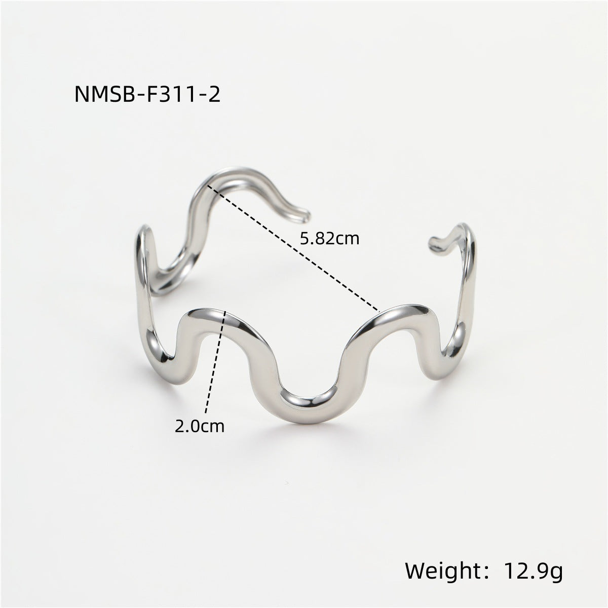 Titanium steel wave necklace bracelet 18K gold stainless steel jewelry set